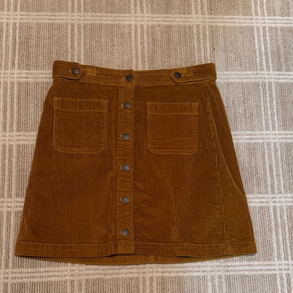 Madewell Dresses & Skirts - Madewell Brown Corduroy Button-Front Mini Skirt